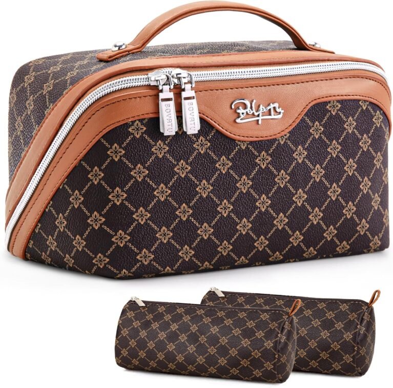 BOYATU Travel Makeup Bag Cosmetic Bags for Women: 3-Piece Make up Bag Set