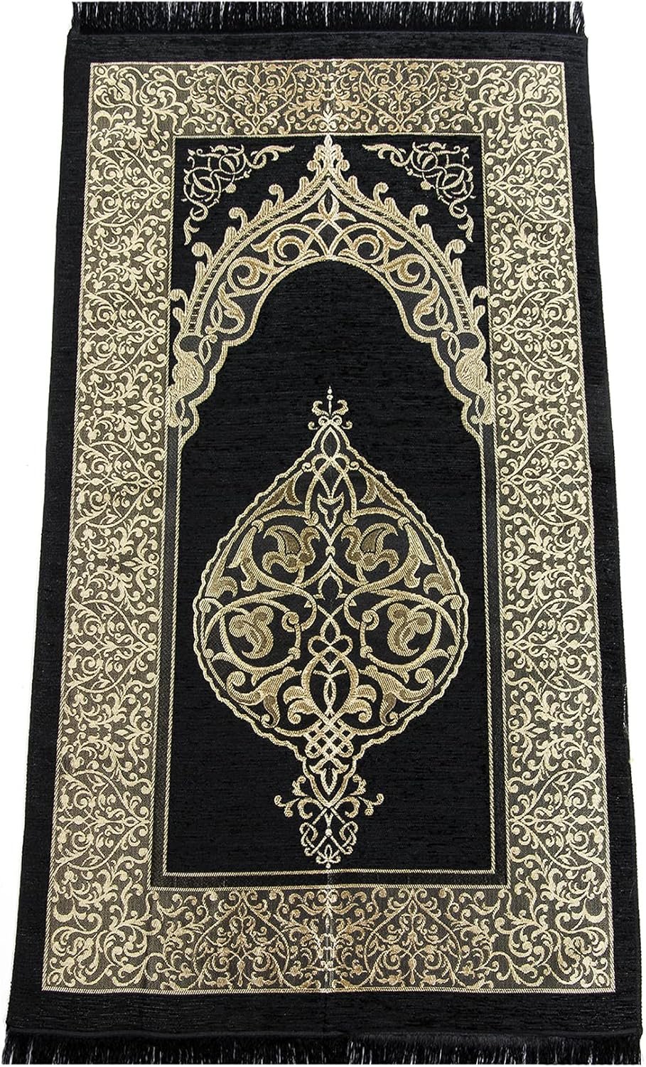 ihvan online Prayer Gift Box for Hajj and Umrah, Muslim Prayer Rug, Islamic Mat, Beads Tesbih, Holy Quran, Miswak, Muslim Kufi Hat, Islamic Deluxe Set for Ramadan & Eid Gift, Black/Set 2 - Image 4