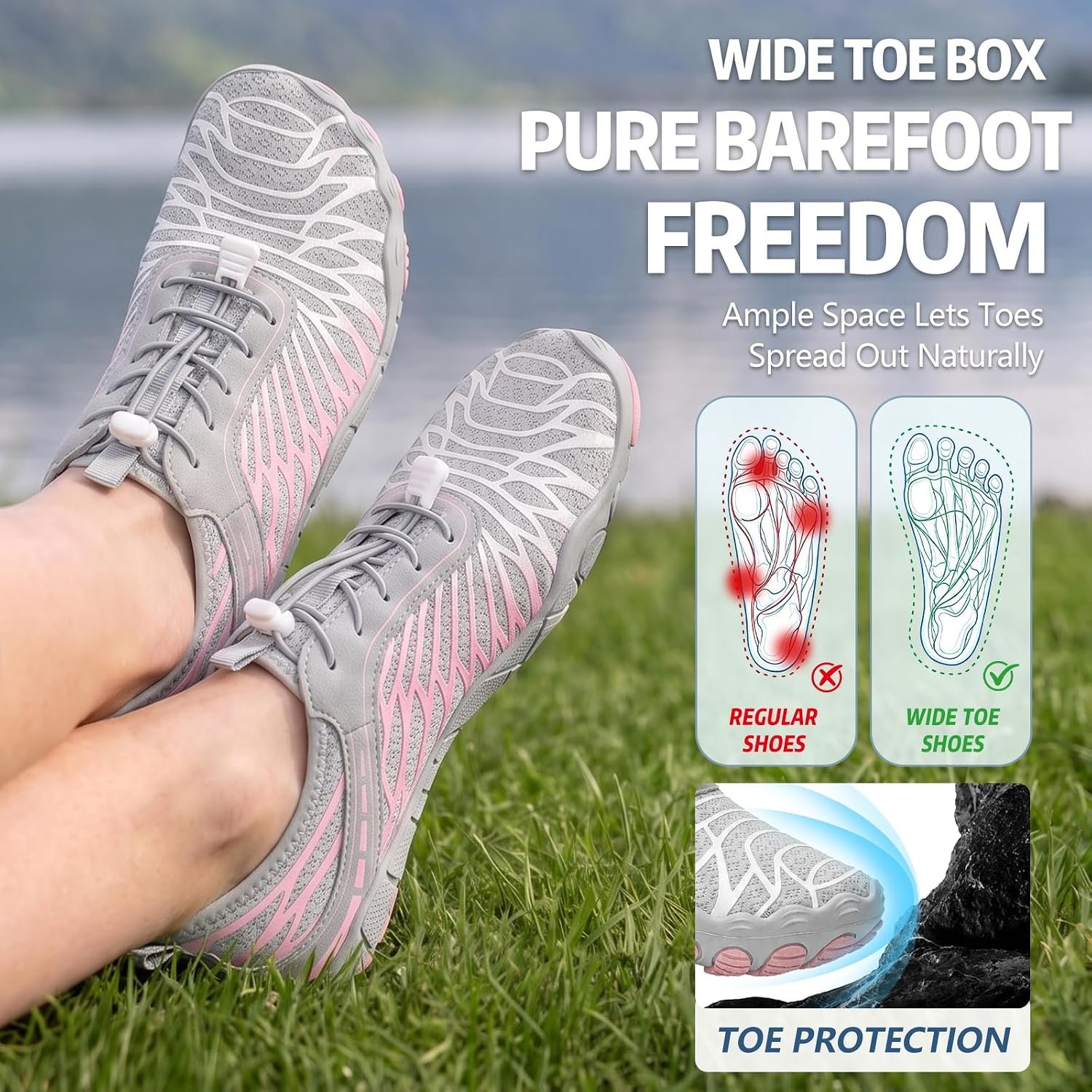 ELETON Barefoot Shoes Women Men Hiking Water Shoes Wide Toe Box Zero Drop - Image 4