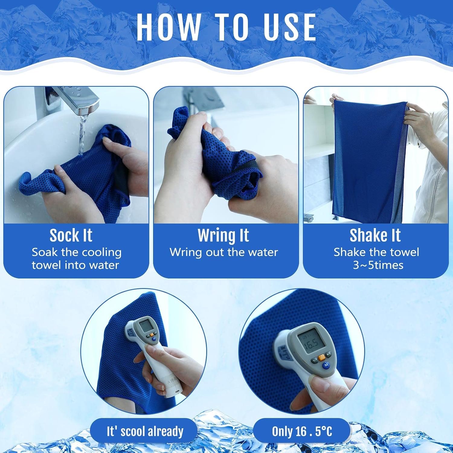 Hosuly 30 Pack Cooling Towels 40"x12" - Image 4