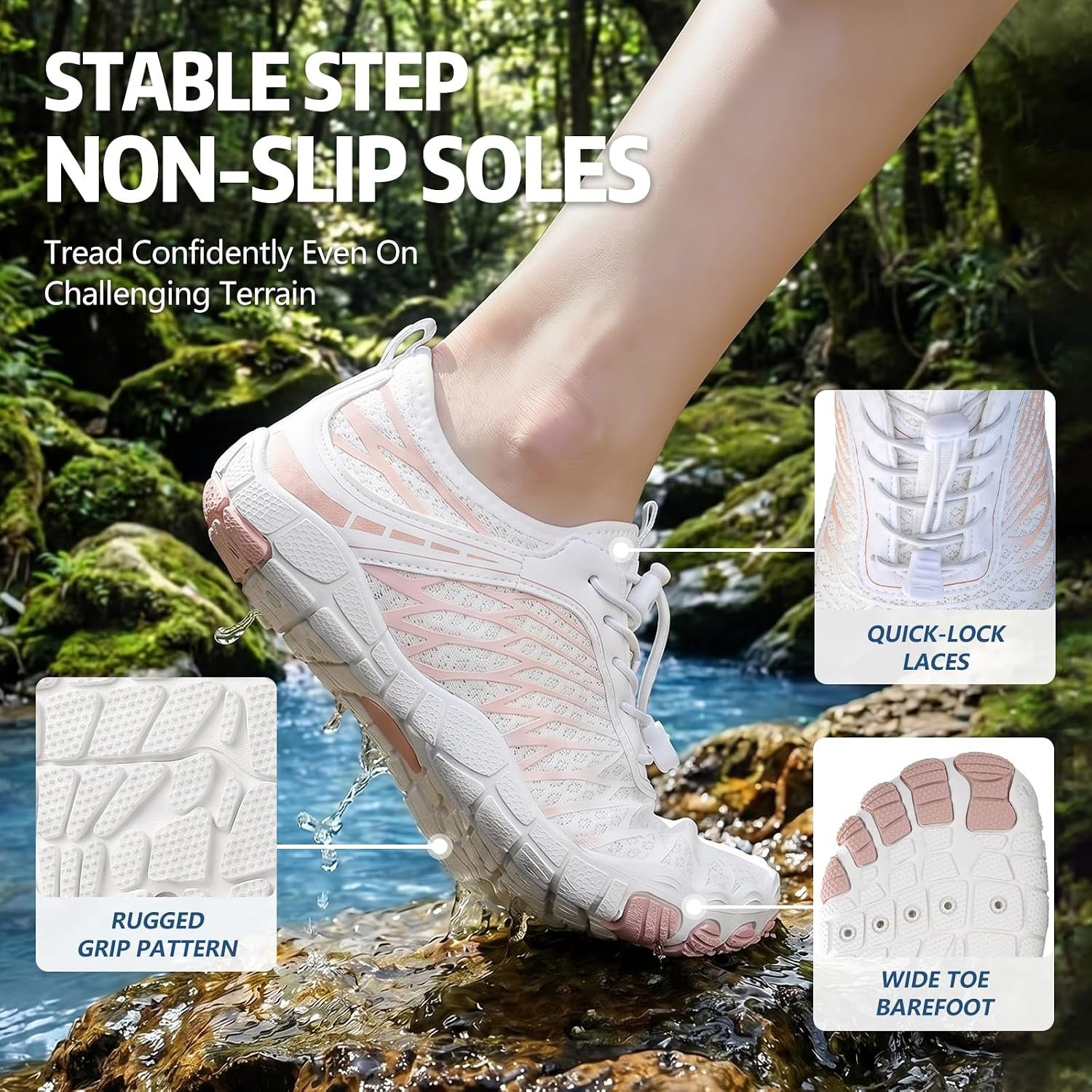 ELETON Barefoot Shoes Women Men Hiking Water Shoes Wide Toe Box Zero Drop - Image 7