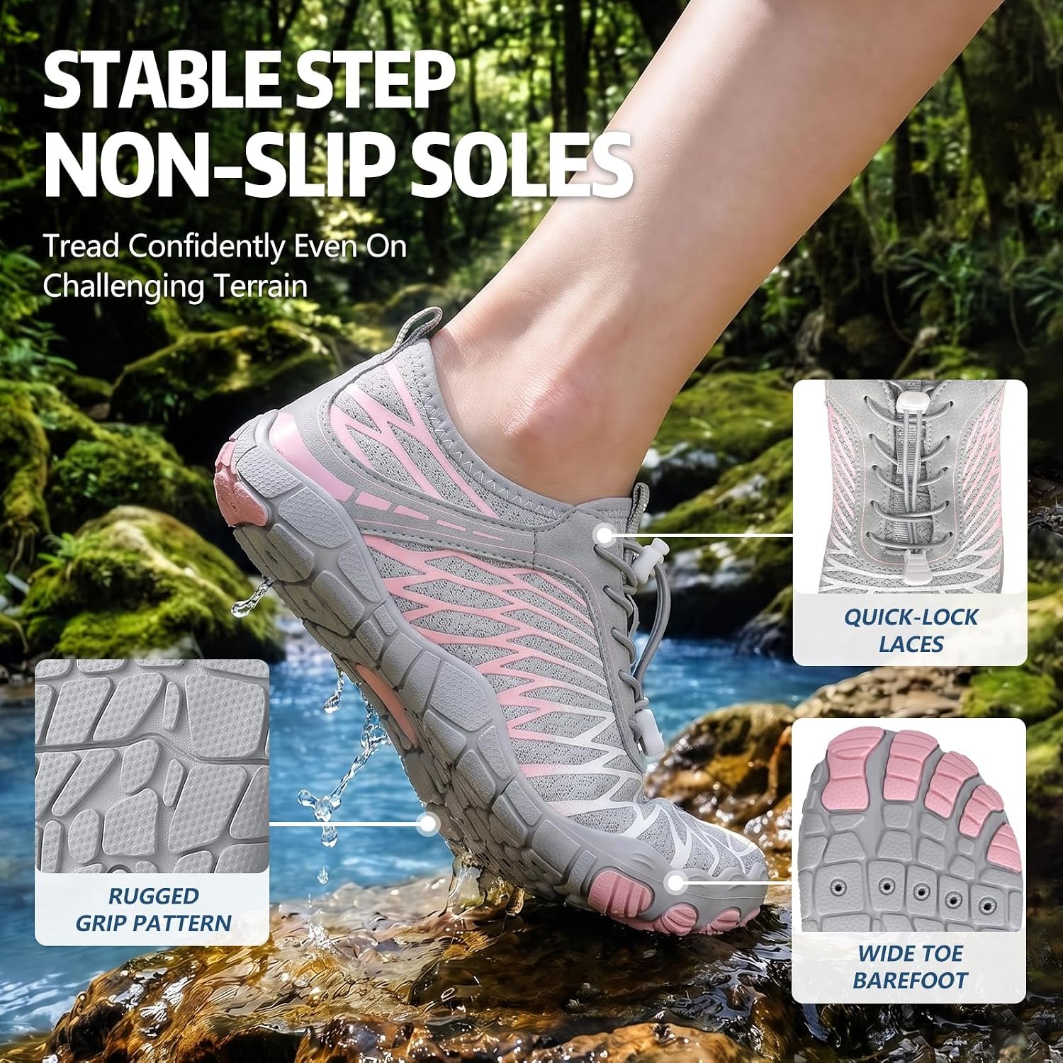 ELETON Barefoot Shoes Women Men Hiking Water Shoes Wide Toe Box Zero Drop - Image 7
