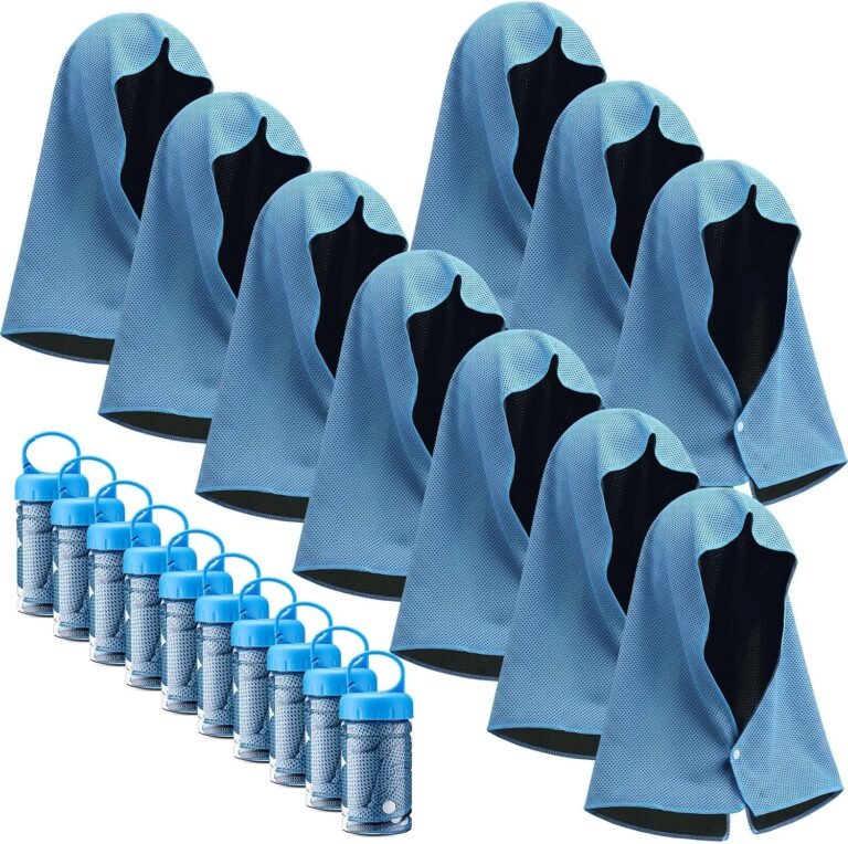 Irenare 10 Pack Cooling Hoodie Towels for for Neck and Face with Bottle